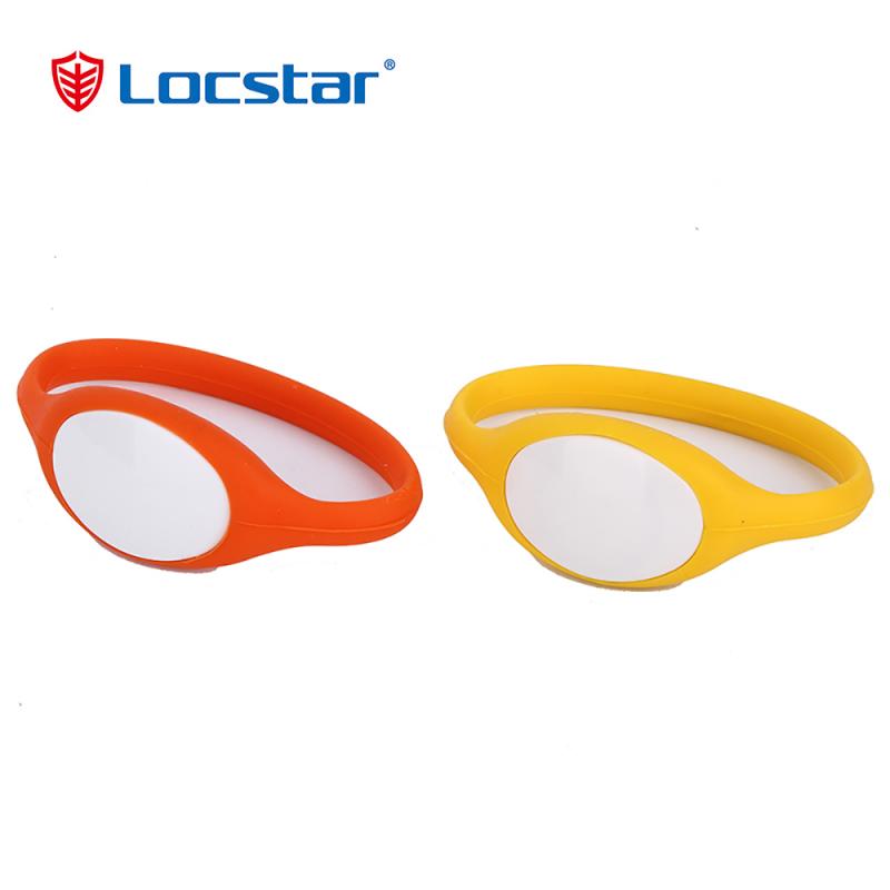 Locstar Customize Logo Bulk Cheap Silicone Bracelets Access Control RFID Smart Wristband Waterproof Swipe Card Door Bracelet